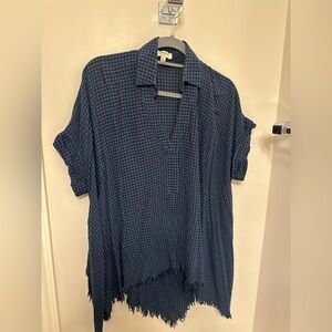 Umgee Checkered Navy Top